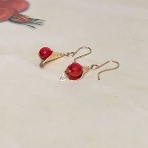Coral Gold Filled Earrings.